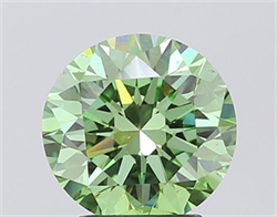 Picture of Lab Grown Diamond 3.01 Carats, Round with Excellent Cut, Fancy Vivid Green Color, VS2 Clarity and Certified by IGI
