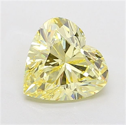Picture of Lab Grown Diamond 3.00 Carats, Heart with  Cut, Fancy Intense Yellow Color, VVS2 Clarity and Certified by IGI