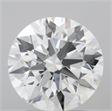 Lab Grown Diamond 3.51 Carats, Round with Ideal Cut, F Color, VVS1 Clarity and Certified by IGI