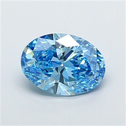 Picture of Lab Grown Diamond 2.30 Carats, Oval with  Cut, Fancy Vivid Blue Color, VS1 Clarity and Certified by IGI