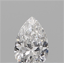Natural Diamond 0.11 Carats, Pear with  Cut, D Color, VVS2 Clarity and Certified by IGI