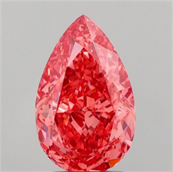 Picture of Lab Grown Diamond 3.10 Carats, Pear with  Cut, Fancy Vivid Pink Color, VS1 Clarity and Certified by IGI