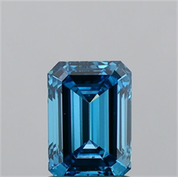 Picture of Lab Grown Diamond 1.26 Carats, Emerald with  Cut, Fancy Vivid Blue Color, VS1 Clarity and Certified by IGI