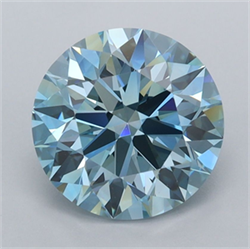 Picture of Lab Grown Diamond 2.54 Carats, Round with Ideal Cut, Fancy Vivid Blue Color, VVS2 Clarity and Certified by IGI