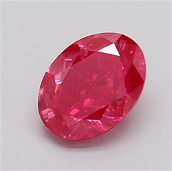 Picture of Lab Grown Diamond 2.02 Carats, Oval with  Cut, Fancy Vivid Pink Color, VS2 Clarity and Certified by IGI