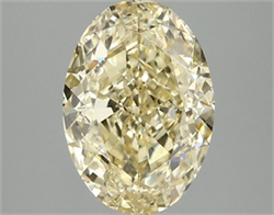 Picture of Lab Grown Diamond 3.00 Carats, Oval with  Cut, Fancy Vivid Yellow Color, VS1 Clarity and Certified by IGI