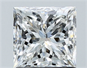 Natural Diamond 1.29 Carats, Princess with  Cut, H Color, SI1 Clarity and Certified by GIA
