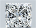 Natural Diamond 1.29 Carats, Princess with  Cut, H Color, SI1 Clarity and Certified by GIA