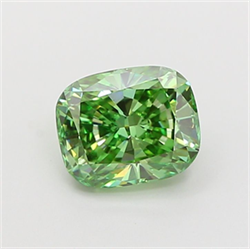Picture of Lab Grown Diamond 1.59 Carats, CUSHION MODIFIED with  Cut, Fancy Vivid Green Color, VS1 Clarity and Certified by IGI