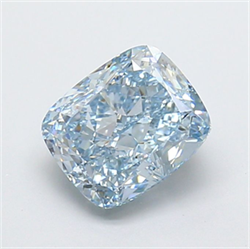 Picture of Lab Grown Diamond 2.61 Carats, CUSHION MODIFIED with  Cut, Fancy Intense Blue Color, VVS2 Clarity and Certified by IGI