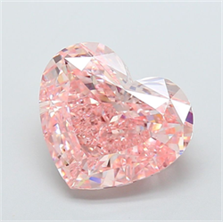 Picture of Lab Grown Diamond 10.00 Carats, Heart with  Cut, Fancy Intense Pink Color, VS2 Clarity and Certified by IGI