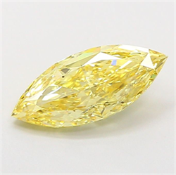 Picture of Lab Grown Diamond 1.50 Carats, Marquise with  Cut, Fancy Vivid Yellow Color, VS2 Clarity and Certified by IGI