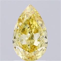 Picture of Lab Grown Diamond 1.80 Carats, Pear with  Cut, Fancy Intense Yellow Color, VS1 Clarity and Certified by IGI