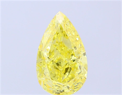 Picture of Lab Grown Diamond 2.68 Carats, Pear with  Cut, Fancy Vivid Yellow Color, VS1 Clarity and Certified by IGI