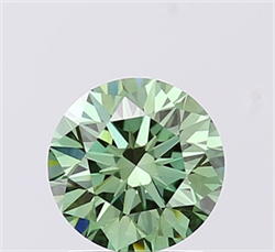 Picture of Lab Grown Diamond 1.35 Carats, Round with Excellent Cut, Fancy Vivid Green Color, VS1 Clarity and Certified by IGI