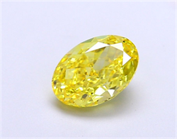 Picture of Lab Grown Diamond 1.61 Carats, Oval with  Cut, Fancy Vivid Yellow Color, VS1 Clarity and Certified by IGI