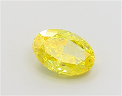 Picture of Lab Grown Diamond 1.50 Carats, Oval with  Cut, Fancy Vivid Yellow Color, VS1 Clarity and Certified by IGI