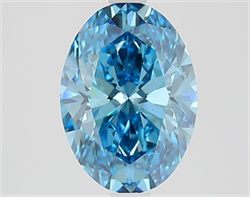 Picture of Lab Grown Diamond 2.54 Carats, Oval with  Cut, Fancy Vivid Blue Color, VS2 Clarity and Certified by IGI