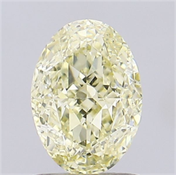 Picture of Lab Grown Diamond 1.23 Carats, Oval with  Cut, Fancy Light Yellow Color, VVS2 Clarity and Certified by IGI