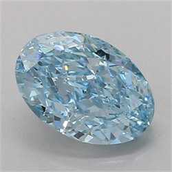 Picture of Lab Grown Diamond 2.02 Carats, Oval with  Cut, Fancy Vivid Blue Color, VS1 Clarity and Certified by IGI