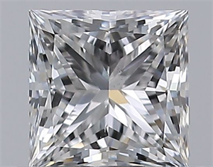 Picture of Natural Diamond 0.59 Carats, Princess with  Cut, F Color, VS2 Clarity and Certified by GIA