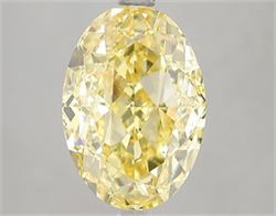 Picture of Lab Grown Diamond 5.01 Carats, Oval with  Cut, Fancy Vivid Yellow Color, VS2 Clarity and Certified by IGI
