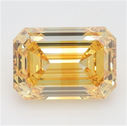 Picture of Lab Grown Diamond 2.11 Carats, Emerald with  Cut, Fancy Vivid Yellow Color, VVS2 Clarity and Certified by IGI