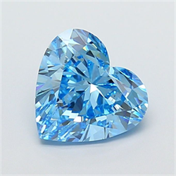 Picture of Lab Grown Diamond 2.39 Carats, Heart with  Cut, Fancy Vivid Blue Color, VVS2 Clarity and Certified by IGI