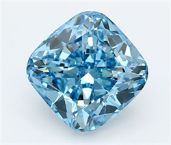 Picture of Lab Grown Diamond 3.78 Carats, CUSHION MODIFIED with  Cut, Fancy Vivid Blue Color, VVS2 Clarity and Certified by IGI