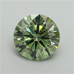 Picture of Lab Grown Diamond 3.04 Carats, Round with Ideal Cut, Fancy Vivid Green Color, VS1 Clarity and Certified by IGI