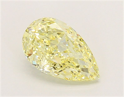 Picture of Lab Grown Diamond 1.51 Carats, Pear with  Cut, Fancy Light Yellow Color, VVS2 Clarity and Certified by IGI