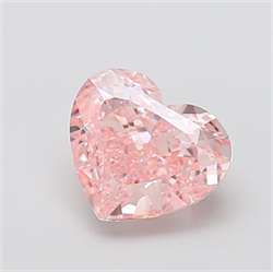 Picture of Lab Grown Diamond 3.02 Carats, Heart with  Cut, Fancy Vivid Pink Color, VVS2 Clarity and Certified by IGI