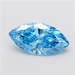 Picture of Lab Grown Diamond 3.55 Carats, Marquise with  Cut, Fancy Vivid Blue Color, VS1 Clarity and Certified by IGI