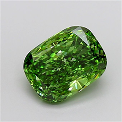 Picture of Lab Grown Diamond 3.68 Carats, CUSHION MODIFIED with  Cut, Fancy Vivid Green Color, VS1 Clarity and Certified by IGI