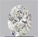 Natural Diamond 0.56 Carats, Oval with  Cut, H Color, VVS1 Clarity and Certified by GIA