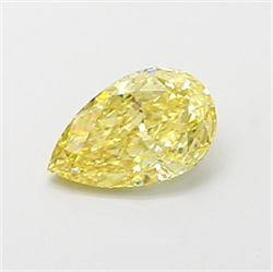 Picture of Lab Grown Diamond 1.20 Carats, Pear with  Cut, Fancy Intense Yellow Color, VS1 Clarity and Certified by IGI