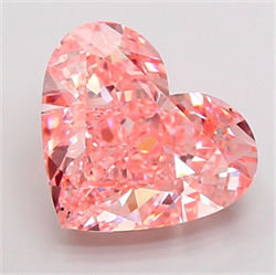 Picture of Lab Grown Diamond 10.10 Carats, Heart with  Cut, Fancy Vivid Pink Color, VS2 Clarity and Certified by IGI