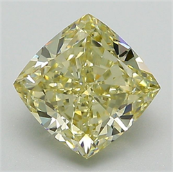 Picture of Lab Grown Diamond 1.68 Carats, CUSHION MODIFIED with  Cut, Fancy Intense Yellow Color, VVS2 Clarity and Certified by IGI