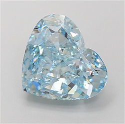 Picture of Lab Grown Diamond 3.51 Carats, Heart with  Cut, Fancy Vivid Blue Color, VS1 Clarity and Certified by IGI
