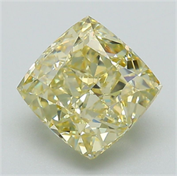 Picture of Lab Grown Diamond 2.74 Carats, CUSHION MODIFIED with  Cut, Fancy Light Yellow Color, VS1 Clarity and Certified by IGI