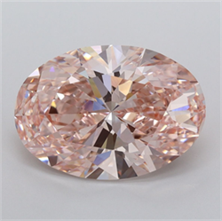Picture of Lab Grown Diamond 5.02 Carats, Oval with  Cut, Fancy Vivid Pink Color, VVS1 Clarity and Certified by IGI