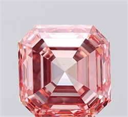 Picture of Lab Grown Diamond 3.00 Carats, Asscher with  Cut, Fancy Intense Pink Color, VS2 Clarity and Certified by IGI