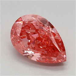 Picture of Lab Grown Diamond 1.52 Carats, Pear with  Cut, Fancy Vivid Pink Color, VS1 Clarity and Certified by IGI