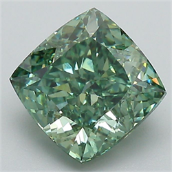 Picture of Lab Grown Diamond 2.27 Carats, CUSHION MODIFIED with  Cut, Fancy Vivid Green Color, VS1 Clarity and Certified by IGI