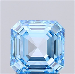 Picture of Lab Grown Diamond 1.54 Carats, Asscher with  Cut, Fancy Vivid Blue Color, VVS2 Clarity and Certified by IGI