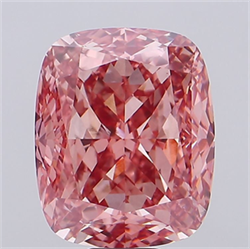 Picture of Lab Grown Diamond 18.06 Carats, CUSHION MODIFIED with  Cut, Fancy Vivid Pink Color, VS2 Clarity and Certified by IGI