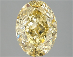 Picture of Lab Grown Diamond 3.06 Carats, Oval with  Cut, Fancy Intense Yellow Color, VS2 Clarity and Certified by IGI