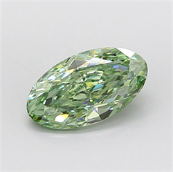 Picture of Lab Grown Diamond 1.55 Carats, Oval with  Cut, Fancy Vivid Green Color, VS2 Clarity and Certified by IGI