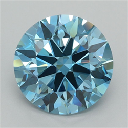 Picture of Lab Grown Diamond 2.53 Carats, Round with Ideal Cut, Fancy Vivid Blue Color, VVS2 Clarity and Certified by IGI