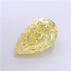 Picture of Lab Grown Diamond 3.84 Carats, Pear with  Cut, Fancy Intense Yellow Color, VS1 Clarity and Certified by IGI